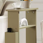 Table d'appoint étroite Kings Brand Furniture avec étagère de rangement - Table d'appoint moderne et mince pour canapé, Table de chevet avec porte-revues et télécommandes
