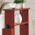 Table d'appoint étroite Kings Brand Furniture avec étagère de rangement - Table d'appoint moderne et mince pour canapé, Table de chevet avec porte-revues et télécommandes