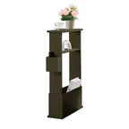Table d'appoint étroite Kings Brand Furniture avec étagère de rangement - Table d'appoint moderne et mince pour canapé, Table de chevet avec porte-revues et télécommandes