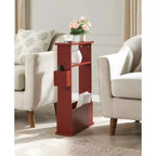 Table d'appoint étroite Kings Brand Furniture avec étagère de rangement - Table d'appoint moderne et mince pour canapé, Table de chevet avec porte-revues et télécommandes