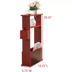 Table d'appoint étroite Kings Brand Furniture avec étagère de rangement - Table d'appoint moderne et mince pour canapé, Table de chevet avec porte-revues et télécommandes
