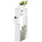 Table d'appoint étroite Kings Brand Furniture avec étagère de rangement - Table d'appoint moderne et mince pour canapé, Table de chevet avec porte-revues et télécommandes