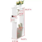 Table d'appoint étroite Kings Brand Furniture avec étagère de rangement - Table d'appoint moderne et mince pour canapé, Table de chevet avec porte-revues et télécommandes