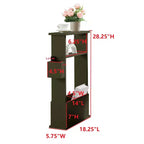 Table d'appoint étroite Kings Brand Furniture avec étagère de rangement - Table d'appoint moderne et mince pour canapé, Table de chevet avec porte-revues et télécommandes