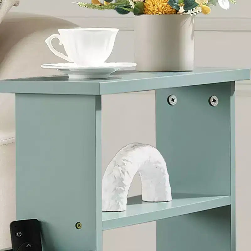 Table d'appoint étroite Kings Brand Furniture avec étagère de rangement - Table d'appoint moderne et mince pour canapé, Table de chevet avec porte-revues et télécommandes