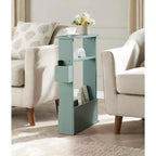 Table d'appoint étroite Kings Brand Furniture avec étagère de rangement - Table d'appoint moderne et mince pour canapé, Table de chevet avec porte-revues et télécommandes