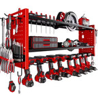 Hausource 3-Tier Power Tool Organizer Shelving Heavy Duty Storage Rack, Red