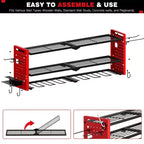 Étagère de rangement robuste pour outils électriques Hausource à 3 niveaux, rouge