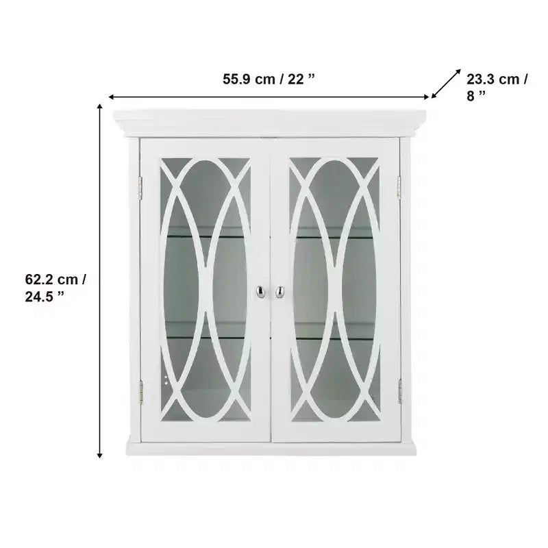 Meuble Mural Amovible en Bois Florence 2 Portes avec Étagères Réglables, Blanc par Teamson Home