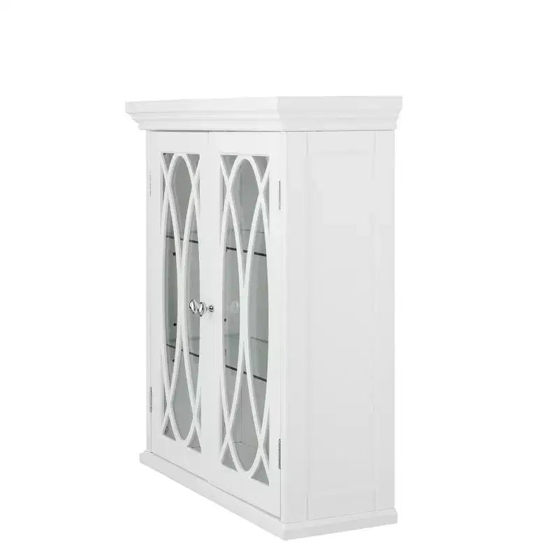 Meuble Mural Amovible en Bois Florence 2 Portes avec Étagères Réglables, Blanc par Teamson Home