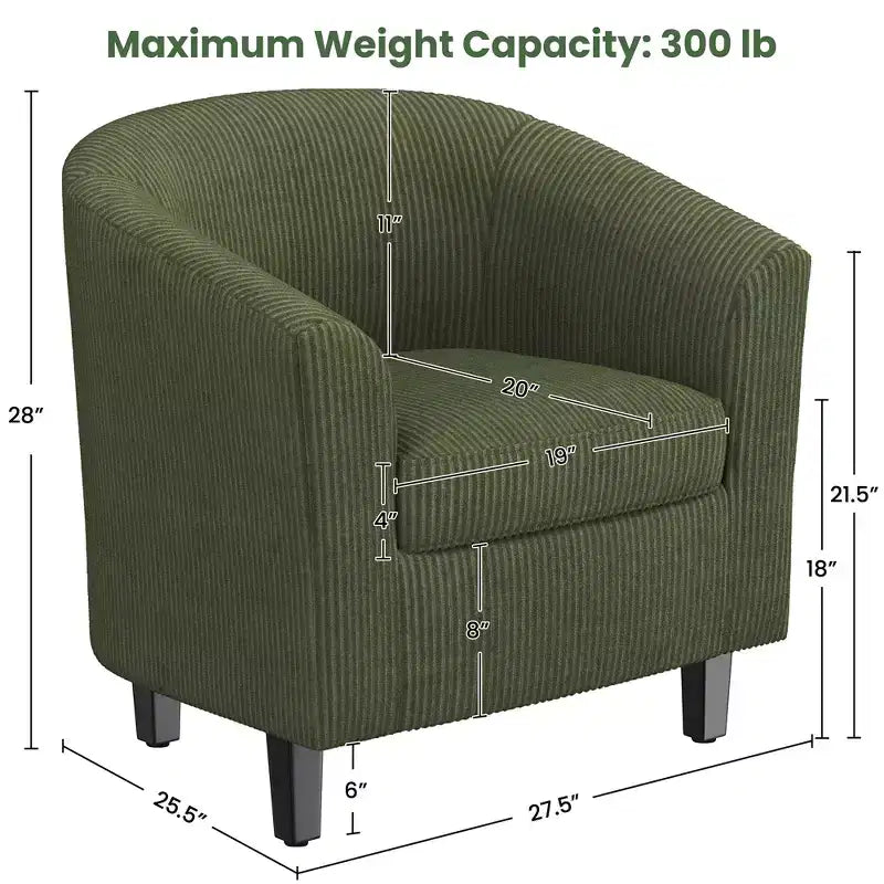Yaheetech Lot de 2 fauteuils club en forme de tonneau pour salon, chambre, salle de réception