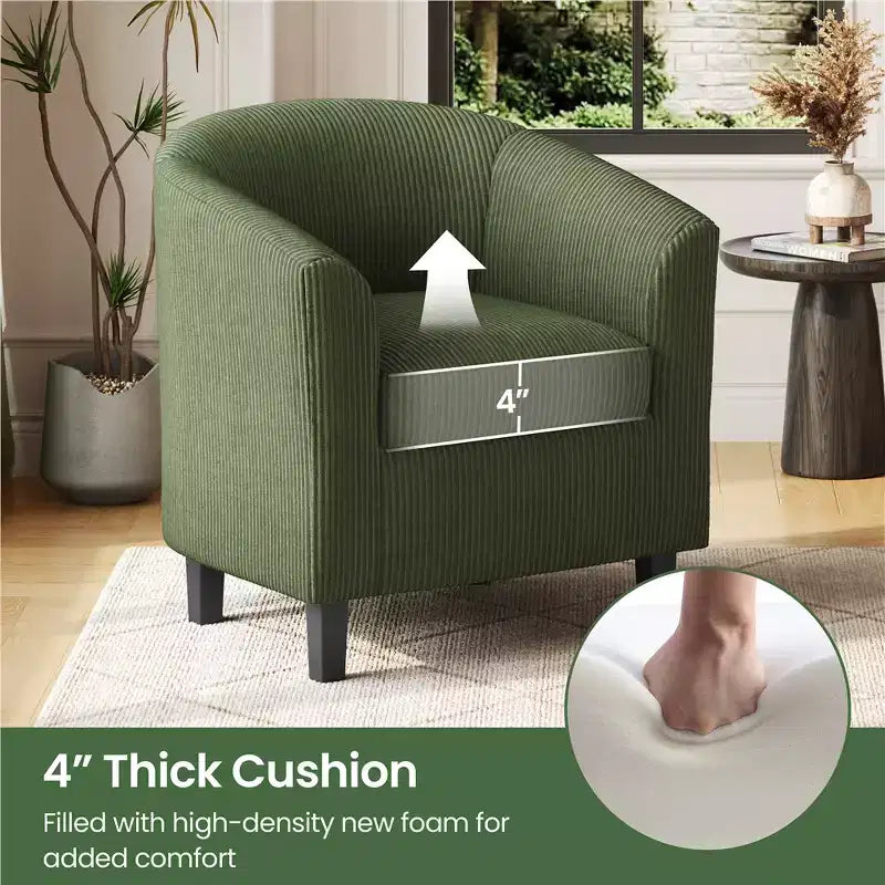 Yaheetech Lot de 2 fauteuils club en forme de tonneau pour salon, chambre, salle de réception