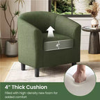 Yaheetech Lot de 2 fauteuils club en forme de tonneau pour salon, chambre, salle de réception