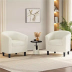 Yaheetech Lot de 2 fauteuils club en forme de tonneau pour salon, chambre, salle de réception