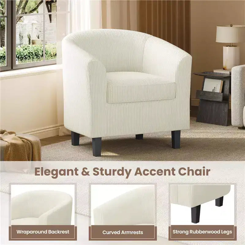 Yaheetech Lot de 2 fauteuils club en forme de tonneau pour salon, chambre, salle de réception