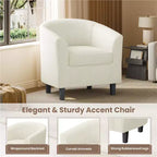 Yaheetech Lot de 2 fauteuils club en forme de tonneau pour salon, chambre, salle de réception