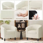 Yaheetech Lot de 2 fauteuils club en forme de tonneau pour salon, chambre, salle de réception