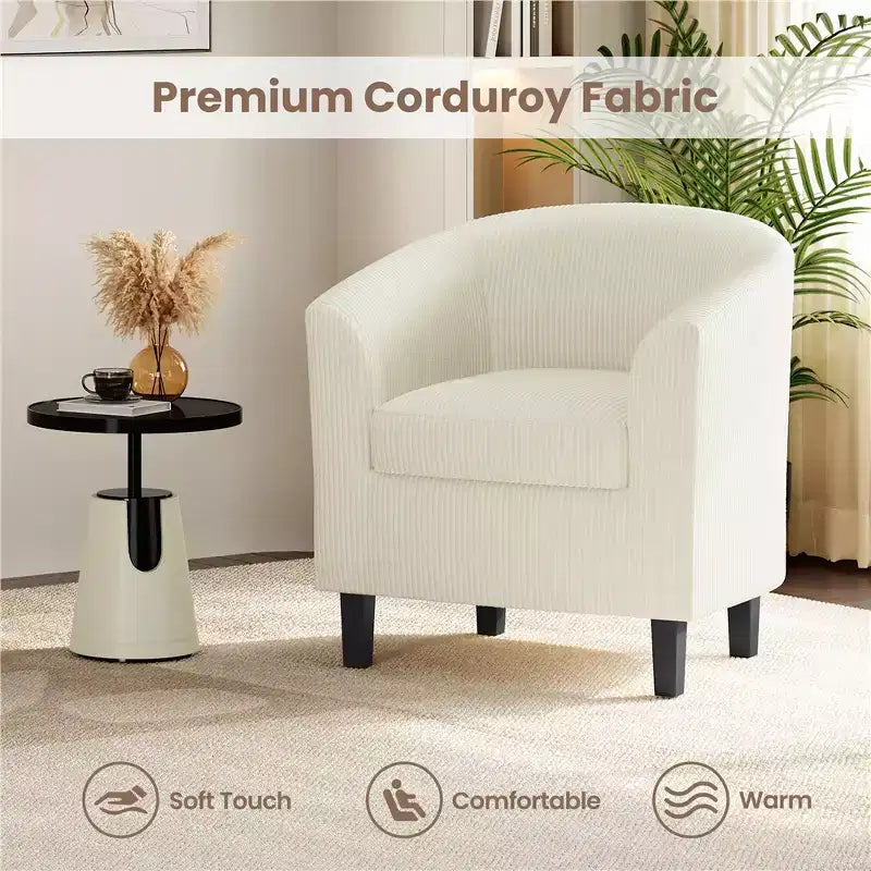 Yaheetech Lot de 2 fauteuils club en forme de tonneau pour salon, chambre, salle de réception