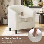 Yaheetech Lot de 2 fauteuils club en forme de tonneau pour salon, chambre, salle de réception