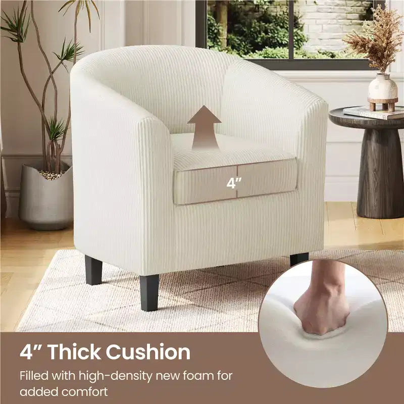 Yaheetech Lot de 2 fauteuils club en forme de tonneau pour salon, chambre, salle de réception