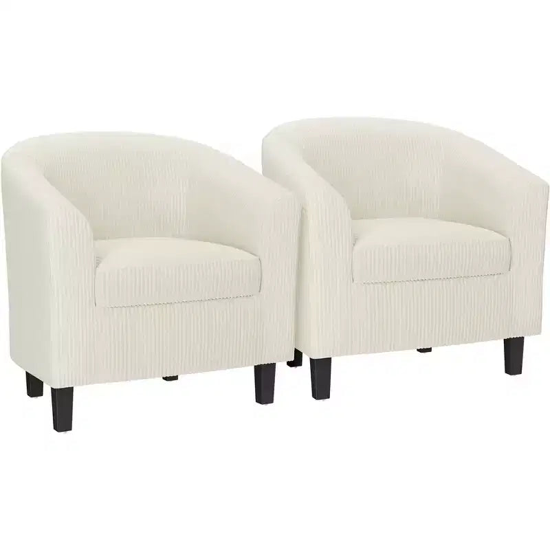 Yaheetech Set of 2 Barrel Shaped Accent Club Chairs for Living Room Bedroom Reception Room
