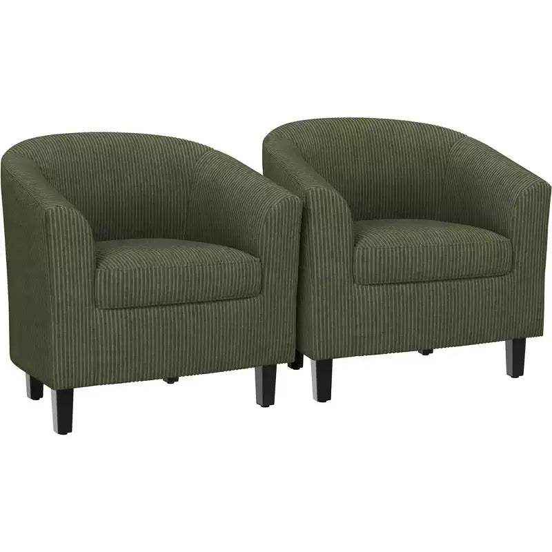 Yaheetech Lot de 2 fauteuils club en forme de tonneau pour salon, chambre, salle de réception
