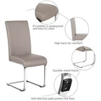 Yaheetech Lot de 4 chaises de salle à manger en similicuir avec pieds en métal