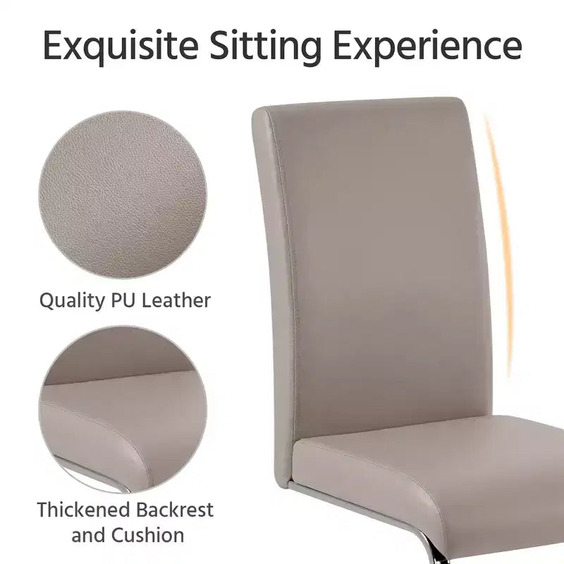 Yaheetech Lot de 4 chaises de salle à manger en similicuir avec pieds en métal
