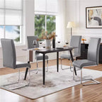 Yaheetech Lot de 4 chaises de salle à manger en similicuir avec pieds en métal