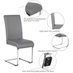 Yaheetech Lot de 4 chaises de salle à manger en similicuir avec pieds en métal
