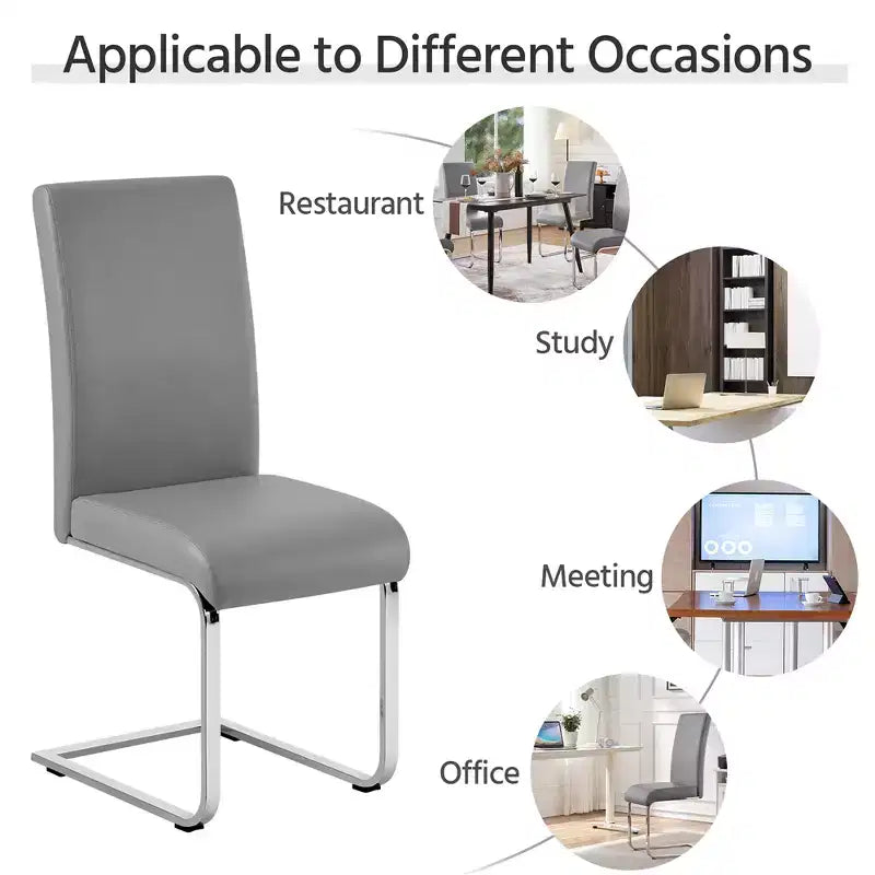 Yaheetech Lot de 4 chaises de salle à manger en similicuir avec pieds en métal