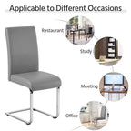 Yaheetech Lot de 4 chaises de salle à manger en similicuir avec pieds en métal