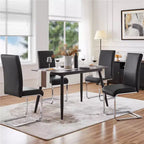 Yaheetech Lot de 4 chaises de salle à manger en similicuir avec pieds en métal