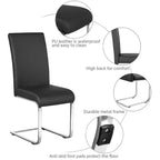 Yaheetech Lot de 4 chaises de salle à manger en similicuir avec pieds en métal