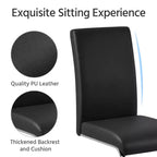 Yaheetech Lot de 4 chaises de salle à manger en similicuir avec pieds en métal