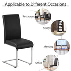 Yaheetech Lot de 4 chaises de salle à manger en similicuir avec pieds en métal
