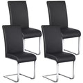 Yaheetech Set of 4 Faux Leather Dining Chairs with Metal Legs