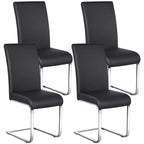 Yaheetech Set of 4 Faux Leather Dining Chairs with Metal Legs