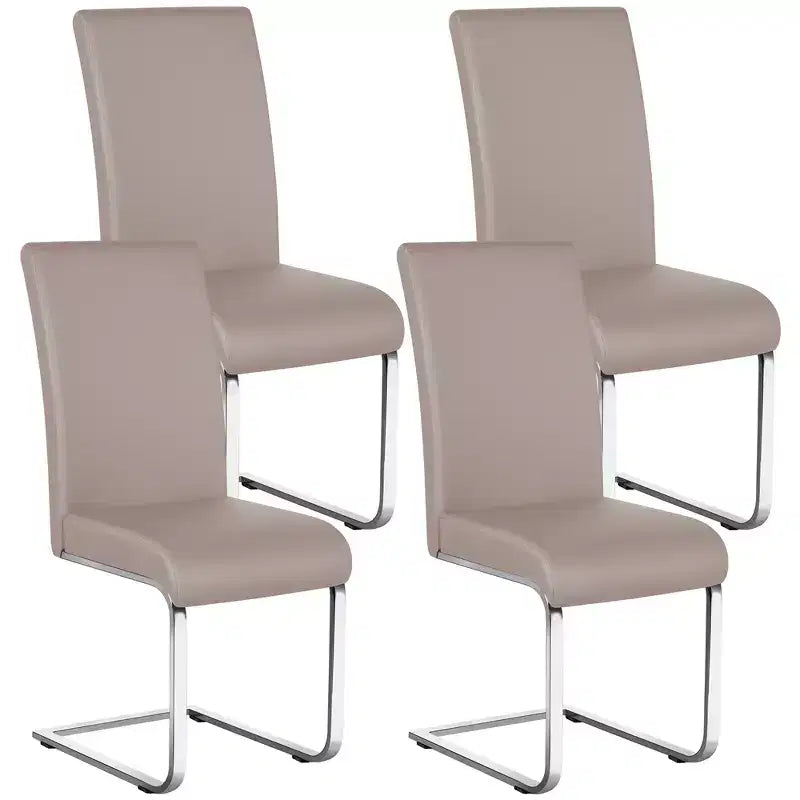 Yaheetech Lot de 4 chaises de salle à manger en similicuir avec pieds en métal
