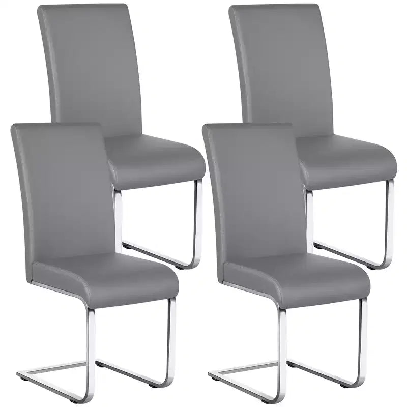 Yaheetech Lot de 4 chaises de salle à manger en similicuir avec pieds en métal