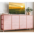 Meuble TV Acekool 14 tiroirs avec prise de courant, meuble TV en tissu de 160 cm pour téléviseurs de 65 à 75 pouces, rangement pour chambre et salon