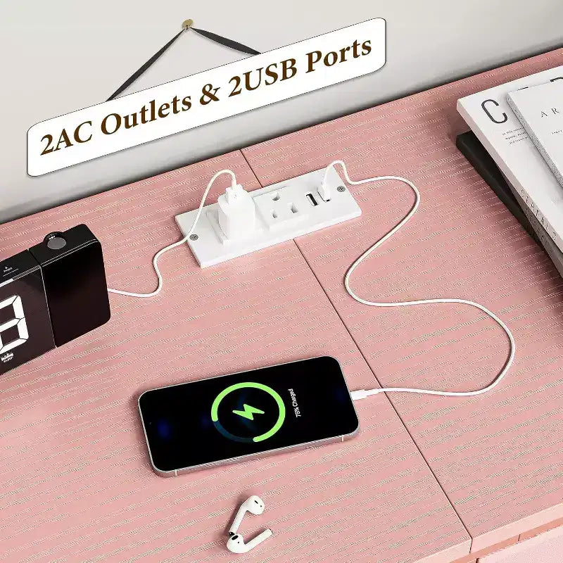 Meuble TV Acekool 14 tiroirs avec prise de courant, meuble TV en tissu de 160 cm pour téléviseurs de 65 à 75 pouces, rangement pour chambre et salon