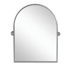 Miroir mural argenté avec cadre en fer arqué à angle droit, 91x61x4cm