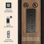 Cadre de lit plateforme AMERLIFE avec tête de lit de rangement et station de charge, silencieux