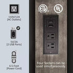 Cadre de lit plateforme AMERLIFE avec tête de lit de rangement et station de charge, silencieux