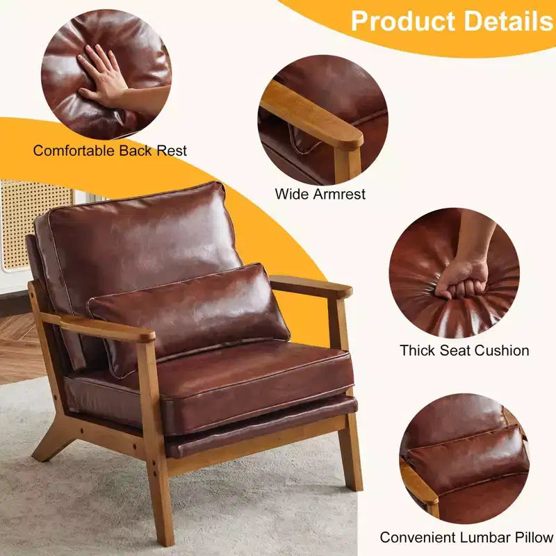 Fauteuil de salon individuel rembourré Karl Home Fauteuil d'appoint