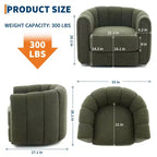 Fauteuil pivotant Acekool, fauteuil d'appoint moderne en velours avec dossier rayé pour salon et chambre à coucher