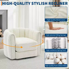 Fauteuil pivotant Acekool, fauteuil d'appoint moderne en velours avec dossier rayé pour salon et chambre à coucher