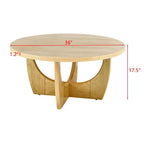 Table basse ronde de 36 pouces, table de cocktail moderne du milieu du siècle avec plateau circulaire, table d'appoint à grain de bois pour bureau à domicile