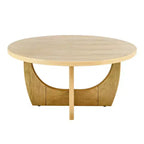 Table basse ronde de 36 pouces, table de cocktail moderne du milieu du siècle avec plateau circulaire, table d'appoint à grain de bois pour bureau à domicile